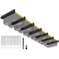 thumbnail image 1 of 6-bin Overhead Garage Storage Rack, Ceiling Storage Racks Heavy Duty, Powder Coated Tote Storage Rack for Garages, Sheds, Storerooms (7 PCS, for 6 Bins), 1 of 8