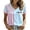 Sky Blue, variant on JULMCOMO Breast Cancer Awareness Shirts for Women I WON Pink Ribbon American Flag Gingham Cuff V Neck Graphic Tees Breast Cancer Loose Casual T Shirts White XL