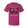 thumbnail image 2 of Wild Bobby Faith Hope Love Butterfly Ribbons Breast Cancer Awareness Men Tee, Fuschia, Medium, 2 of 6