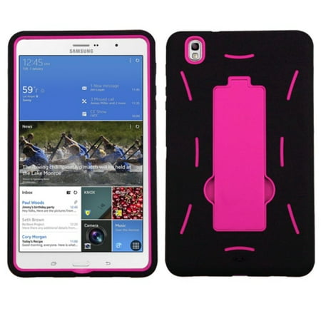 Insten Hot Pink/Black Symbiosis Hybrid Hard Shockproof Stand Case Cover For Samsung Galaxy Tab Pro