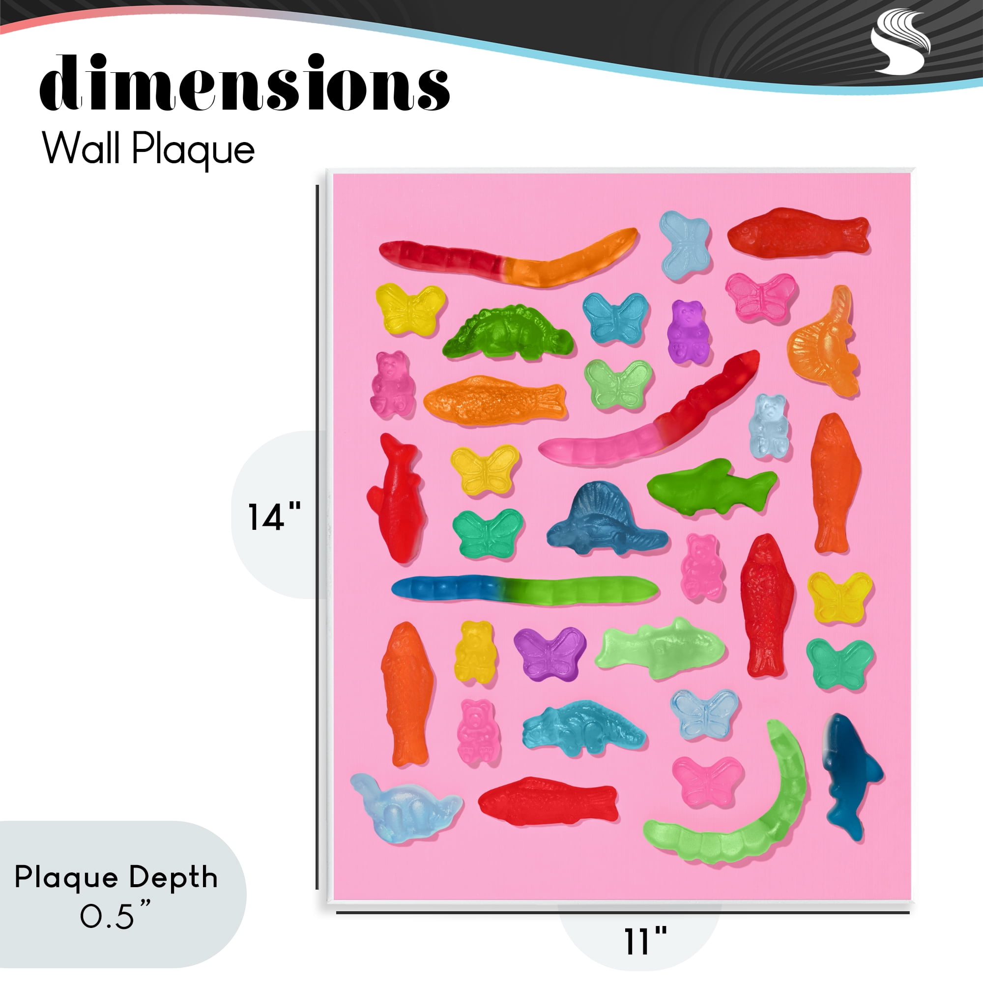 Stupell Industries Pink Gummy Animal Collage Wall Plaque Art, design by LISH Creative