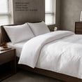 thumbnail image 6 of Orylavena White Damask Stripe Microfiber Duvet Cover Set, Twin, 3-Piece, 6 of 12