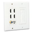 thumbnail image 3 of AV Faceplate, Snap In Installation Jack Compatible Size Gold Plated Professional HD Multimedia Interface Cat 6 Wall Plate With TV F Head Port For Home, 3 of 8