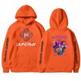 thumbnail image 2 of Moonsky Sudadera con capucha y cordón HUNTRX, estampado de grupo de chicas coreanas, jersey corto, suave y cómodo, top de manga larga para primavera y otoño. Naranja 120, 2 of 4