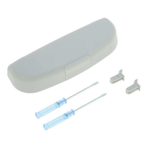 Estuche para gafas de sol de automóvil Unique Bargains para Jeep Compass 2017-2024, soporte para gafas de sol, caja de almacenamiento de plástico gris blanco, 1 juego