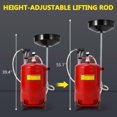 thumbnail image 4 of 20 Gallon Oil Drain Tank, Fluid Fuel Transfer Tank, Portable Oil Drain Container, Air Operated Drainer with Wheels and a Toolbox, Adjustable Funnel Height, 4 of 9