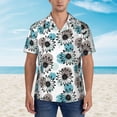 thumbnail image 4 of Balery Watercolor Sunflower Print Men's Hawaiian Shirts Short Sleeve Beach Shirt Relaxed Fit Vacation Button Down Shirts-, 4 of 8