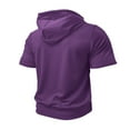 thumbnail image 6 of biudgviw Men's Short Sleeve Hoodies Drawstring Casual Zip Up Hooded Sweatshirt Sports Short Sleeve Loose Fit Tops with Pockets, 6 of 6