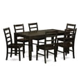 thumbnail image 4 of East West Furniture  7 Piece Dining Set- a Rectangle Dining Table and 6 Kitchen Chairs, Cappuccino (Seat Options) LYPF7-CAP-W, 4 of 5