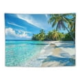 thumbnail image 5 of BCIIG  Ocean Beach Tapestry Tropical Palm Trees Seaside Island Blue Sky Sunshine Nature Summer Hawaiian Scene Wall Hanging Art Home Decor for Living Room Bedroom Dorm, 5 of 6