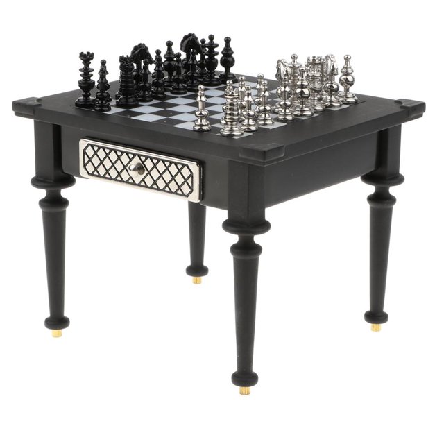 Mini Desktop Chess : Mini Ajedrez en Miniatura Aleación Colección Decoración para Hogar