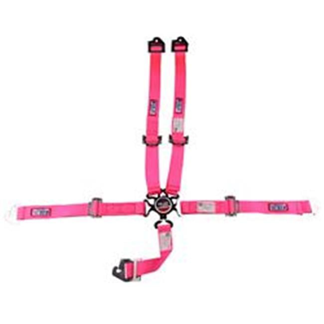 RACING HARNESS 5 POINT SFI 16.1 ROLL BAR MOUNT 3" LATCH & LINK HOT PINK