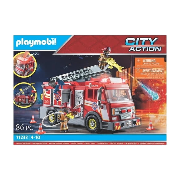 Set de Juego Playmobil Bomberos Camión de Bomberos 86 Piezas
