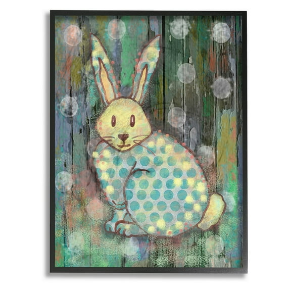 The Stupell Home Decor Collection Distressed Woodland Rabbit Framed Texturized Art