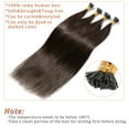 thumbnail image 5 of SEGO I Tip Hand-Tied Human Hair Extensions Cold Fusion Off Black 100 Strands Soft Straight Remy Hair Pre Bonded Stick Shoelace Tips, 5 of 9