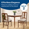 thumbnail image 2 of Open Box Queen Anne Hardwood Folding Chair - Fruitwood Finish with Blush Upholstery, 2 of 6