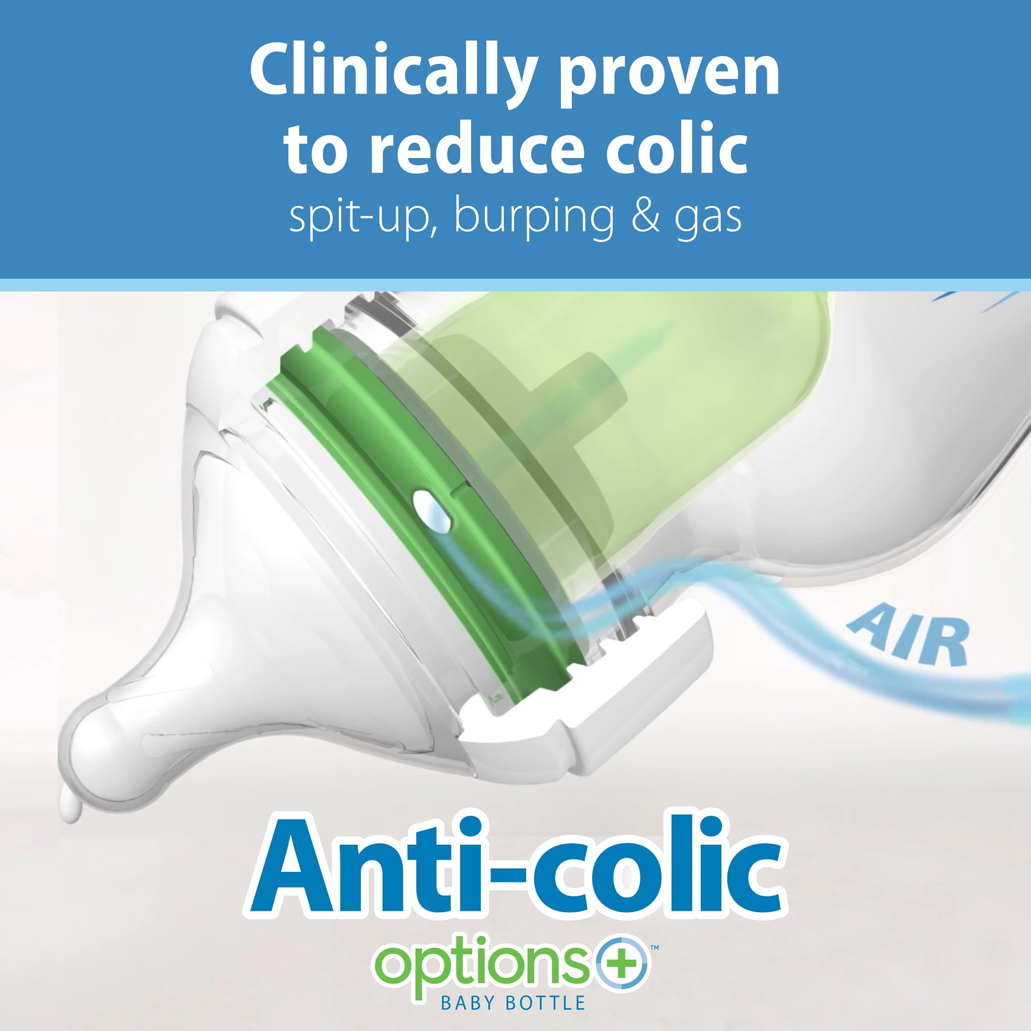 Dr. Brown's Natural Flow Anti-Colic Options+ Wide-Neck Baby Bottle, Good Morning, 9oz, 0m+, 4 Pack