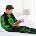 thumbnail image 6 of Honeii St Patrick's day Pattern Mens Pajamas Set,2pcs Men's Lounge Long Sleeve Sleep Shirt and Pajama Bottoms Sleepwear Set,Mens Pjs Sets-X-Large, 6 of 7