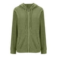 thumbnail image 7 of VBVC No Boundaries Women Long Sleeve Drawstring Sweatshirts, Zip Up Hoodie, Women's Coat with Pocket Top,Green,Size M, 7 of 7
