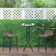 thumbnail image 5 of Yardi Yarda Outdoor 3 Pieces Bar Height Bistro Set, Round Patio Pub Table and 2 Bar Chairs with Comfortable Design & Strong Build, Bar Bistro Set for Garden, Patio, Brown, 5 of 11