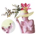 thumbnail image 2 of Florero decorativo de escultura de estatua de señora nórdica, florero de resina duradero decoración , jarrones de centro de de comedor - Rosa 20x18x22cm Macarena Florero Decorativo, 2 of 6