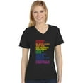 thumbnail image 1 of Pride Shirt Women Equality Love is Love Gay Rainbow Flag LGBTQ V-Neck Shirts X-Large Black, 1 of 6