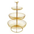 thumbnail image 2 of AMLESO 3 Layer Vegetable Fruit Wire Basket Stand Detachable Tray for Kitchen Sturdy Golden Top Bird, 2 of 8