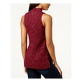 thumbnail image 2 of KENSIE Womens Red Twisted Slub Ribbed Sleeveless Turtle Neck Tunic Wear To Work Sweater  Size: S, 2 of 2