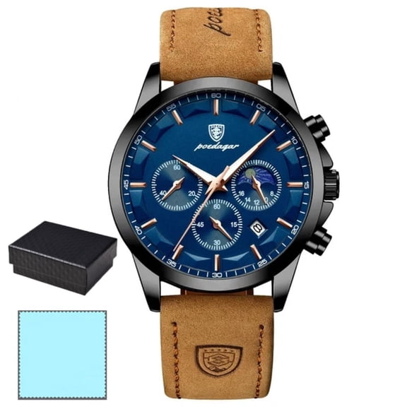 POEDAGAR Stainless Steel Men Quartz Watch, Versatile All-Match Luminous Dial Waterproof Wristwatch