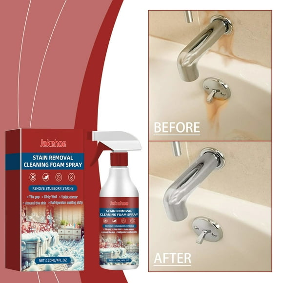 Xihbxyly Limpiador En Espuma para Baño, Potente Descontaminante y Desincrustante, Desodorización y Eliminación de Manchas, Aplicación Multisuperficie, Fácil de Usar, Botella de 120 Ml, Apto para Baño