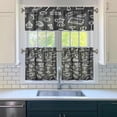 thumbnail image 3 of Kitchen Food Cooking Chef 3-Piece Kitchen Curtains Set Kitchen Curtains Sets with Valance for Windows Rod Pocket Machine Washable Kitchen Decor Decorations (54"x18"+2x27.5"x24"), 3 of 6