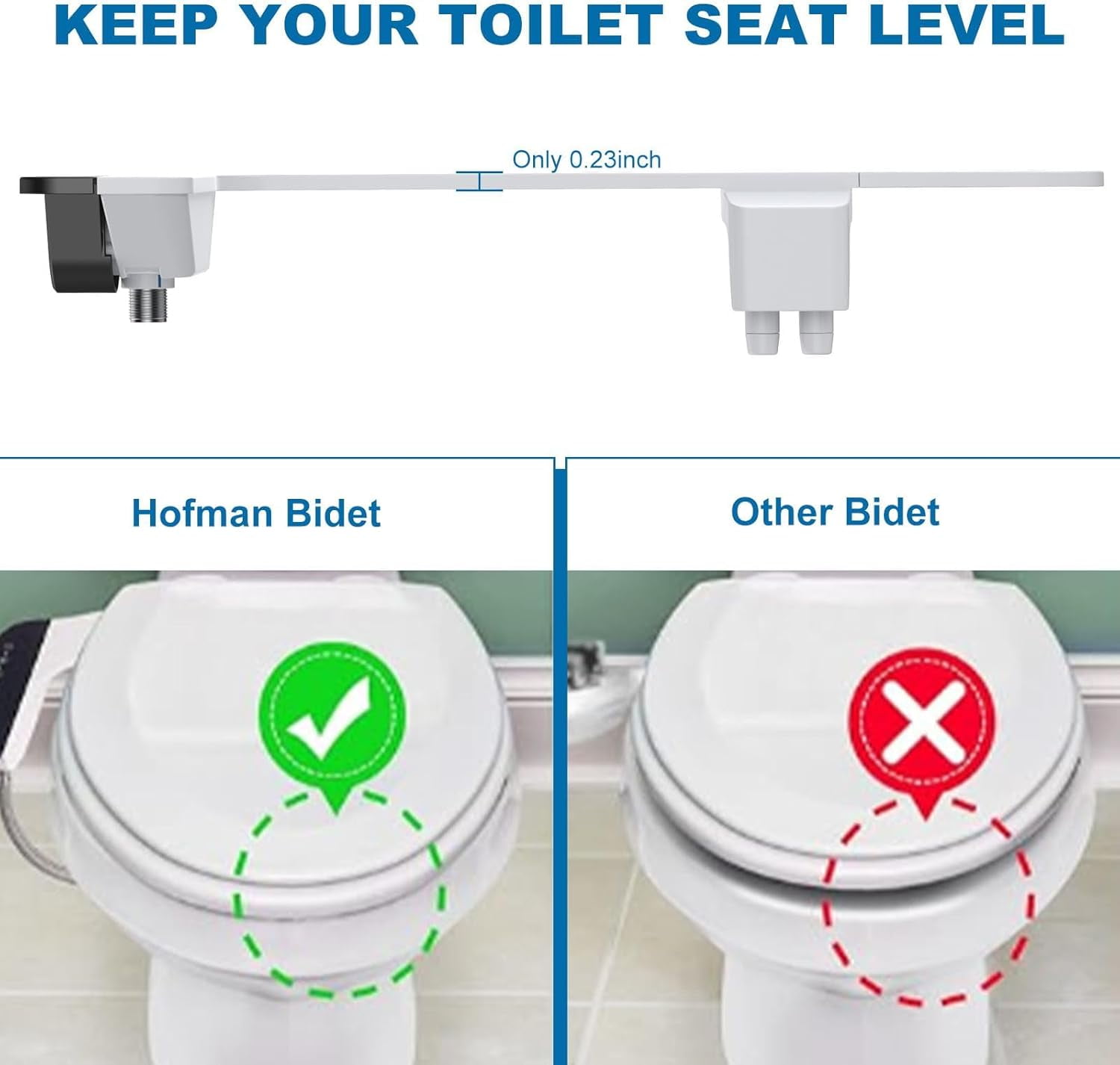 ChaoLink Bidet Attachment for Toilet with Water Pressure Control and Self-Cleaning Dual Nozzles, Black Toggle