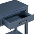thumbnail image 3 of 3 - Drawer 1 - Shelf Console Table in Navy Blue American Style for Living Areas Sturdy MDF Pine Construction Easy Assembly, 3 of 6