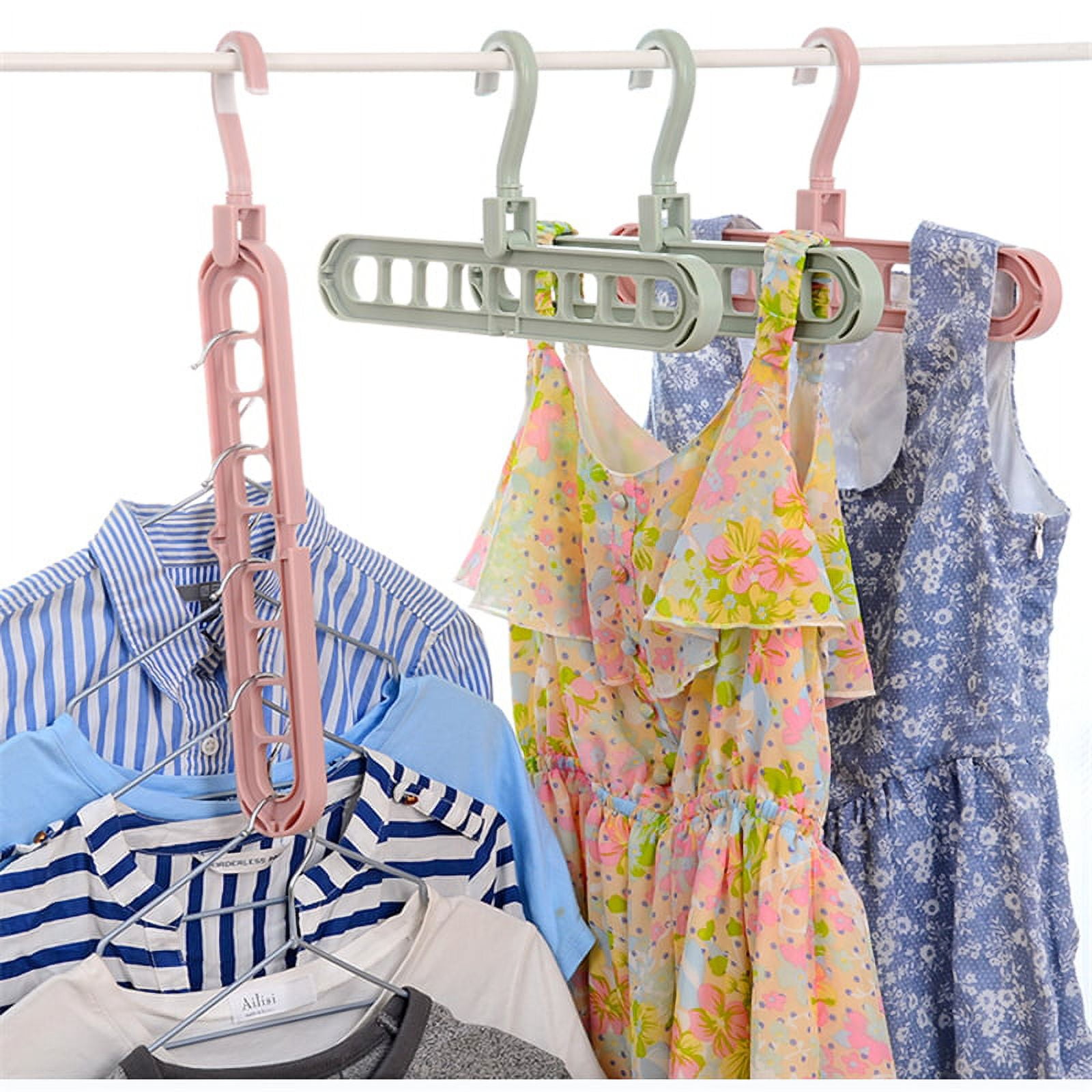Adjustable 9 Hole Magic Clothes Hangers Space Saving Metal Clothes