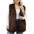 thumbnail image 2 of AUNVITO Women's Faux Fur Vest Sleeveless Short Winter Warm Outerwear V-Neck Casual Stylish, 2 of 6