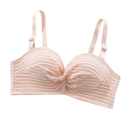 BSDJILFG Minimizer Bras for Women Casual Solid Color Cross Front Bandeau Bra Detachable Straps Cami Small Cups Everyday Bras Clearance