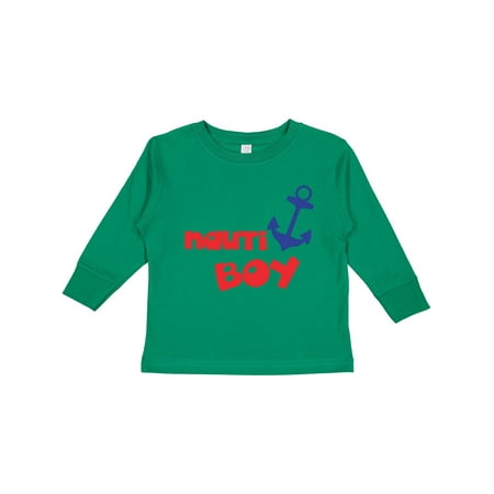 

Inktastic Nauti Boy Boat Anchor Sailor Sailing Nautical Gift Toddler Boy Girl Long Sleeve T-Shirt