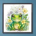 thumbnail image 3 of Pintura de diamante 5D DIY, kit de taladro parcial con forma especial, arte de rana de estanque, 30x30cm, 3 of 9