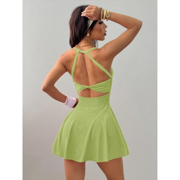 Womens Workout Tennis Dress with Built in Shorts and Bra Athletic Golf Activewear for Exercise Summer Workout Dress