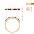 thumbnail image 6 of ANGARA Natural Round Ruby and Diamond Half Eternity Wedding Ring in 14K Yellow Gold for Women (Size-2mm) | July Birthstone, Birthday, Anniversary, Jewelry Gift for Women | Natural Ruby Ring, 6 of 10