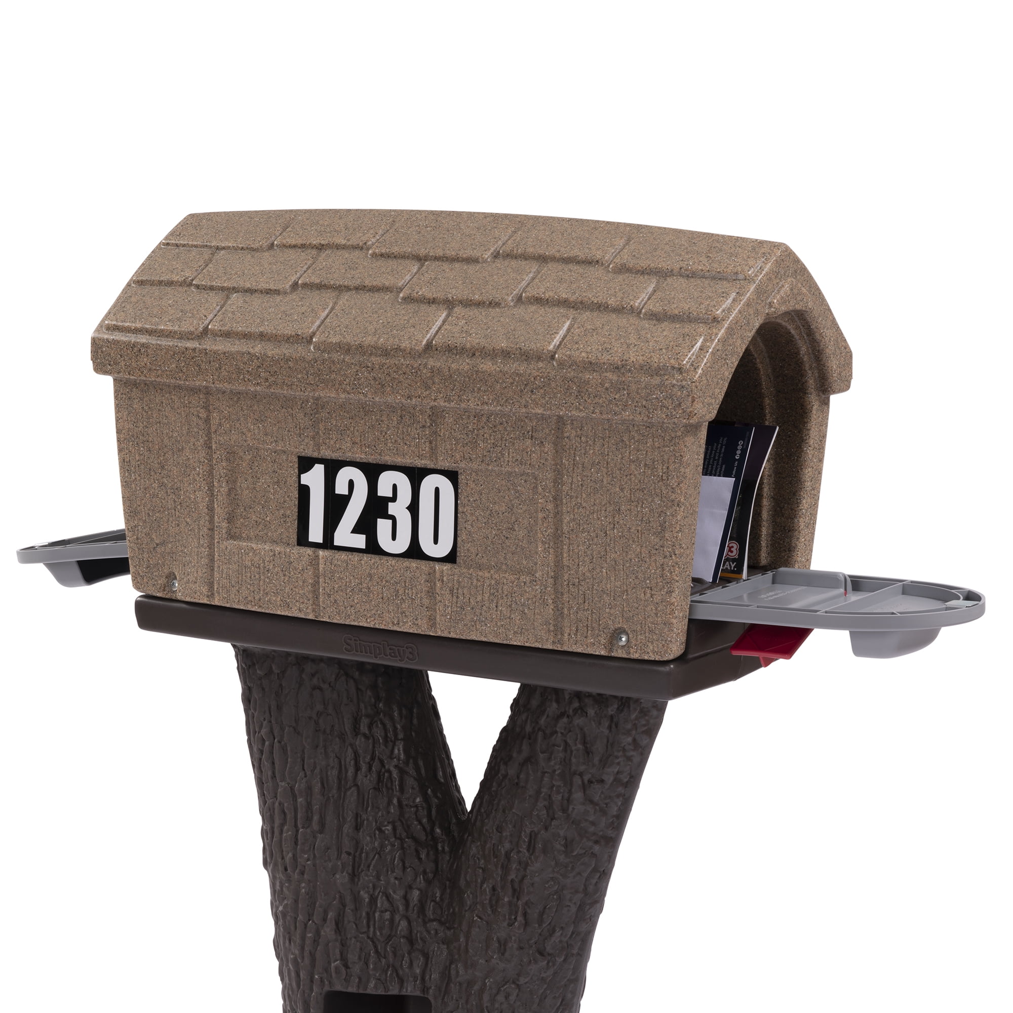 Simplay3 Rustic Home Post Mailbox, Multi-Color