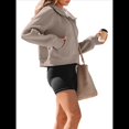 thumbnail image 2 of Sudaderas con Capucha y Cremallera para Mujer, Chaquetas de Forro , Sudaderas de Gran Tamaño, Conjuntos de Moda de Otoño, Suéteres, Ropa de Invierno. Caqui L, 2 of 8