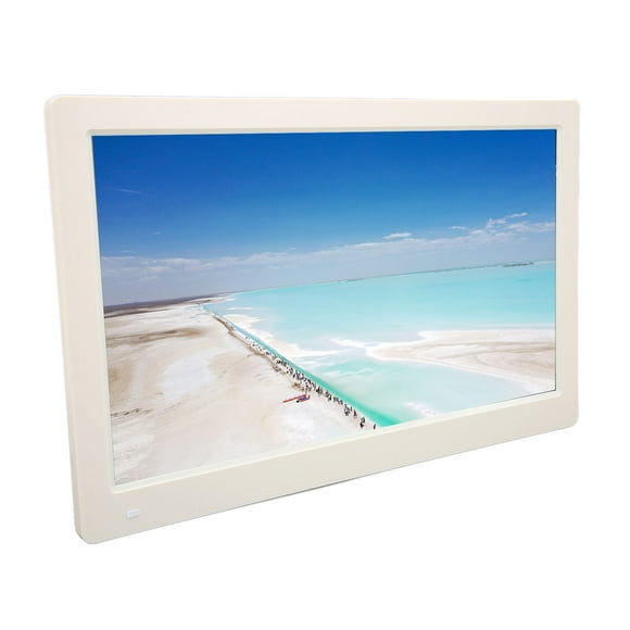 Digital Picture Frame Digital Photo Display, 15.6in 1920x1080 Music Play Clock Calendar Electronic Picture Frame With Remote Control For HomeWhite