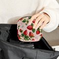 thumbnail image 6 of Sanitary Napkin Storage Bag, Strawberries and Flowers Pink Background Portable Menstrual Pad Bag for Teen Girls Store Panty Liners Tampons Sanitary Pads for Women Ladies, 6 of 6