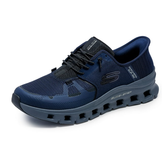 Zapatilla Skechers Glide-Step Pro, manos libres, sin cordones, para hombre, azul marino