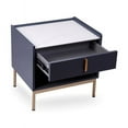 thumbnail image 5 of Modern White/Grey Night Stand Stone Tabletop & Gold Frame, 5 of 5