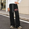 thumbnail image 2 of XEGLSBU Boys Sweatpants Wide Leg Pack Boy's Letter Graphic Wide Leg Sweatpants Baggy Pants Athletic Track Sweat Pants Joggers Black Size 6-7 Years, 2 of 9