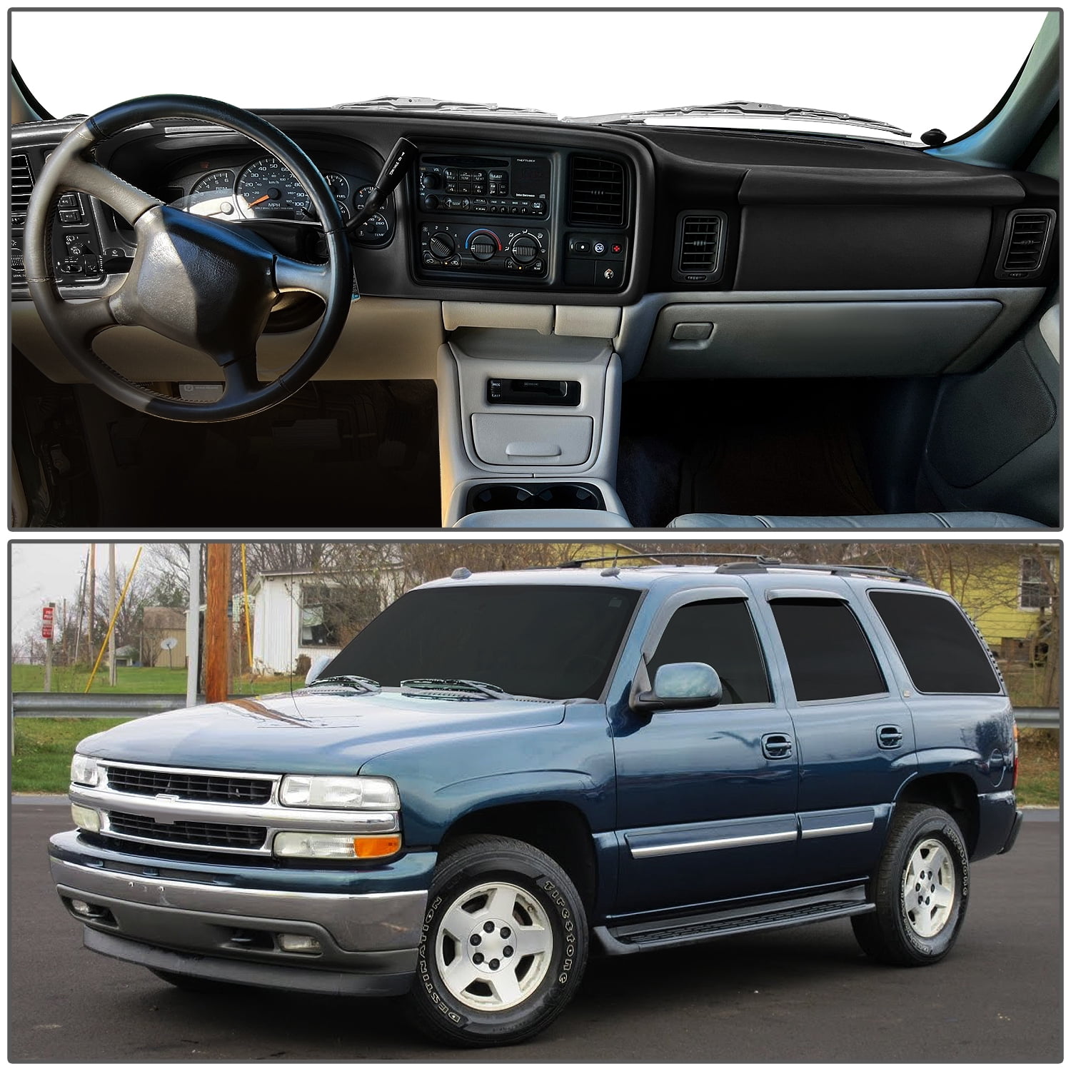 DNA Motoring ZTL-Y-0285 For 1999-2006 Chevy Silverado GMC Sierra Molded Dash Cap Cover Bezel Overlay