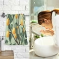 thumbnail image 7 of Yayeee 2 Pack Hand Towels for Bathroom 100% Cotton 16" x 28" Soft Absorbent Kitchen Towel, Orange Tree, 7 of 7
