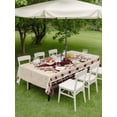 thumbnail image 3 of Outdoor Tablecloth with Umbrella Hole and Zipper, Texas Star Vintage Rectangle Table Cloth 54x80 Inch Waterproof Tablecloth, Red Berry Retro Art Farmhouse Picnic Table Cover for Patio Camping, 3 of 7